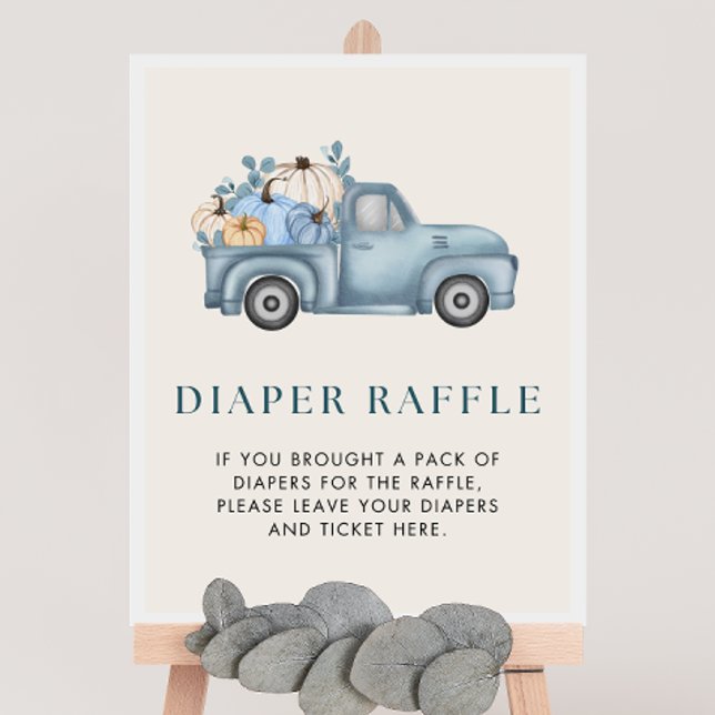Pumpkin Baby Shower Diaper Raffle Sign Poster (Skapare uppladdad)