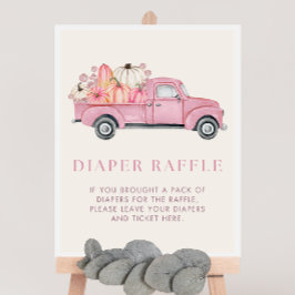 Pumpkin Baby Shower Diaper Raffle Sign Poster