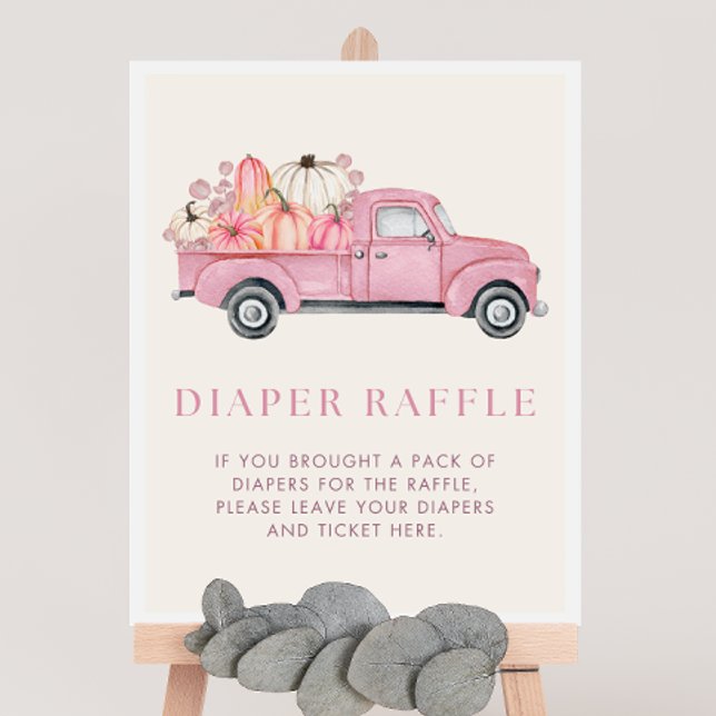 Pumpkin Baby Shower Diaper Raffle Sign Poster (Skapare uppladdad)