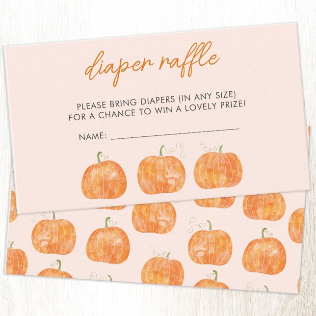 Pumpkin Baby Shower Diaper Raffle Tilläggskort (Pumpkin baby shower autumn fall diaper raffle enclosure card)