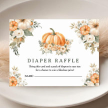Pumpkin Baby Shower Fall Diaper Raffle-hölje