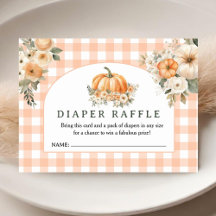 Pumpkin Baby Shower Fall Diaper Raffle-hölje