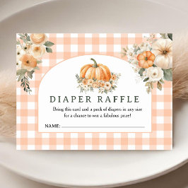 Pumpkin Baby Shower Fall Diaper Raffle-hölje Tilläggskort