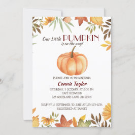 Pumpkin Baby Shower, Fall Foliage, Autumn Sprinkle Inbjudningar