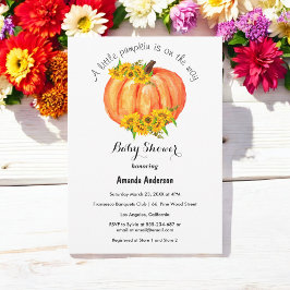 Pumpkin Baby Shower Fall Orange Cute Inbjudningar
