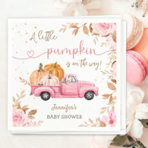 Pumpkin Baby Shower Fall Rosa Lastbil Party Papper