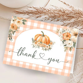 Pumpkin Baby Shower - fallande höstvikt Tack Kort