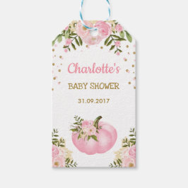 Pumpkin Baby Shower Favor Tag Höstfällning, Blommi Presentetikett