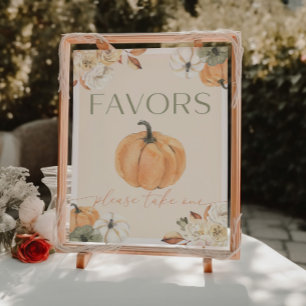 Pumpkin Baby Shower-favoritskylt Poster