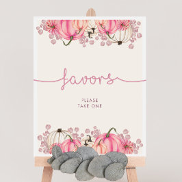 Pumpkin Baby Shower-favoritskylt Poster