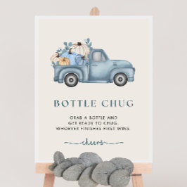 Pumpkin Baby Shower Flaska Chug Game Sign Poster