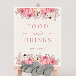 Pumpkin Baby Shower Food & Drinks Sign Poster