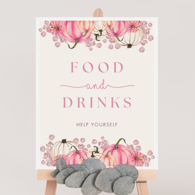 Pumpkin Baby Shower Food & Drinks Sign Poster (Skapare uppladdad)