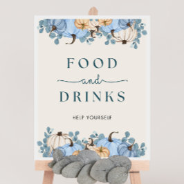 Pumpkin Baby Shower Food & Drinks Sign Poster