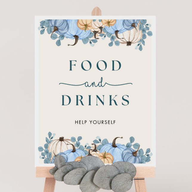 Pumpkin Baby Shower Food & Drinks Sign Poster (Skapare uppladdad)
