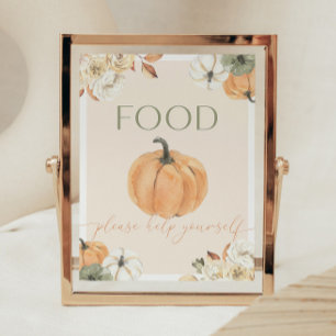 Pumpkin Baby Shower Food Sign Poster
