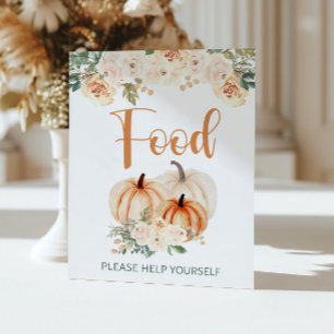 Pumpkin Baby Shower Food Sign Poster