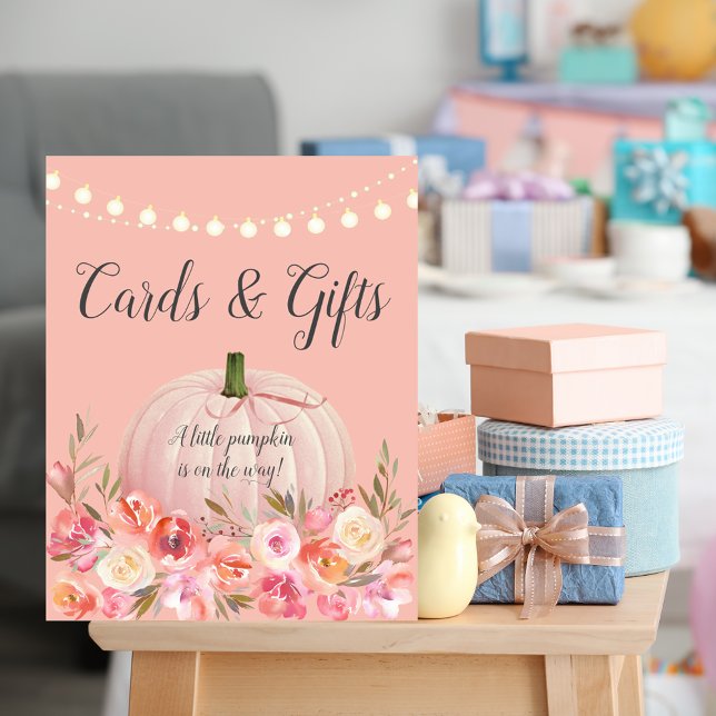 Pumpkin Baby Shower för elegant Ro Guld Poster (Skapare uppladdad)