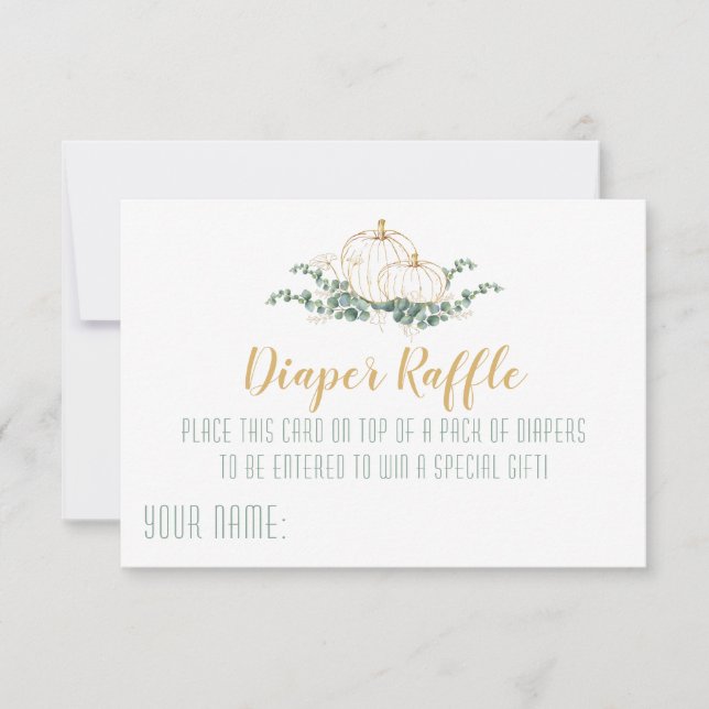 Pumpkin Baby Shower för Guld - Skalkort Inbjudningar (Framsida)