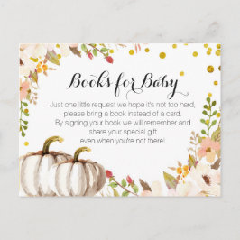 Pumpkin Baby Shower från guld - För in bok Inbjudan Vykort