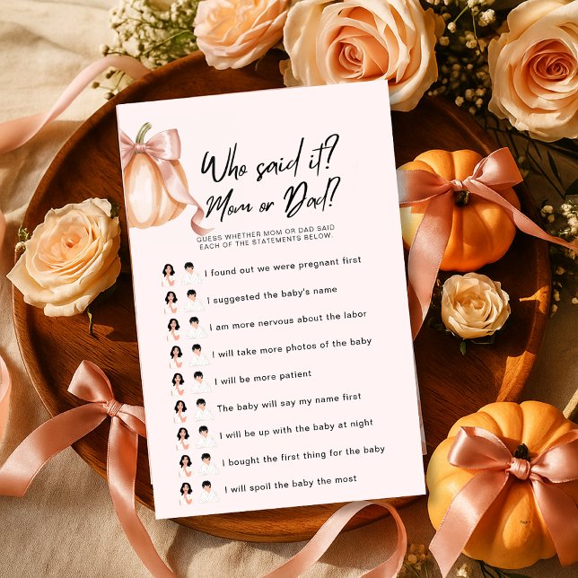 Pumpkin Baby Shower Game som sa det? Mamma eller P (Skapare uppladdad)