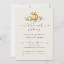 Pumpkin Baby Shower Gender Neutral-inbjudan Inbjudningar