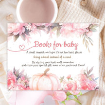 Pumpkin Baby Shower Girl Rosa Fall Bokar för Baby