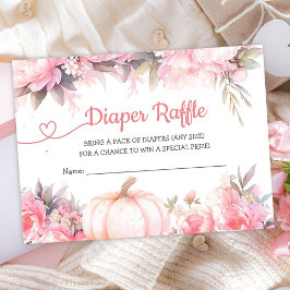 Pumpkin Baby Shower Girl Rosa Fall Raffle Tilläggskort