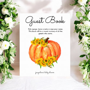 Pumpkin Baby Shower Guest Bok Poster