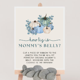 Pumpkin Baby Shower Hur stort är Mamma Belly-tecke Poster