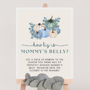 Pumpkin Baby Shower Hur stort är Mamma Belly-tecke Poster