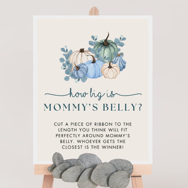 Pumpkin Baby Shower Hur stort är Mamma Belly-tecke Poster (Skapare uppladdad)