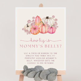 Pumpkin Baby Shower Hur stort är Mamma Belly-tecke Poster