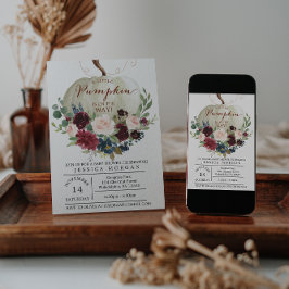 Pumpkin Baby Shower-inbjudan - Fall Baby Shower Inbjudningar