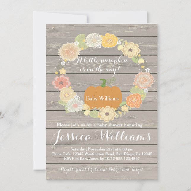 Pumpkin Baby Shower-inbjudan Inbjudningar (Framsida)