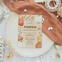Pumpkin Baby Shower-inbjudan