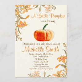 Pumpkin Baby Shower-inbjudan, Little Pumpkin Inbjudningar
