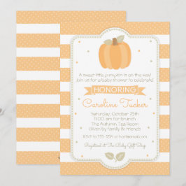 Pumpkin Baby Shower-inbjudan, Orange Rand Inbjudningar