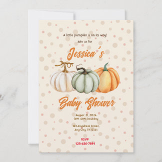 Pumpkin Baby Shower Inbjudningar