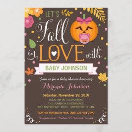Pumpkin Baby Shower, Låt oss Fall in Kärlek-inbjud Inbjudningar