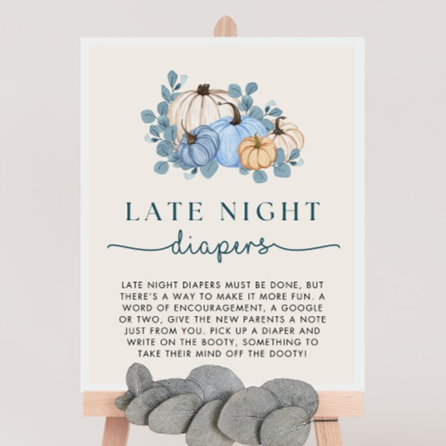 Pumpkin Baby Shower Late Sate Natt Diaper Sign-sig Poster (Skapare uppladdad)