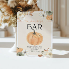 Pumpkin Baby Shower Momosa Pub Poster