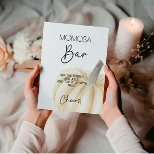 Pumpkin Baby Shower Momosa Pub Poster