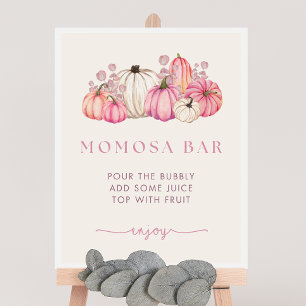 Pumpkin Baby Shower Momosa Pub-tecken Poster