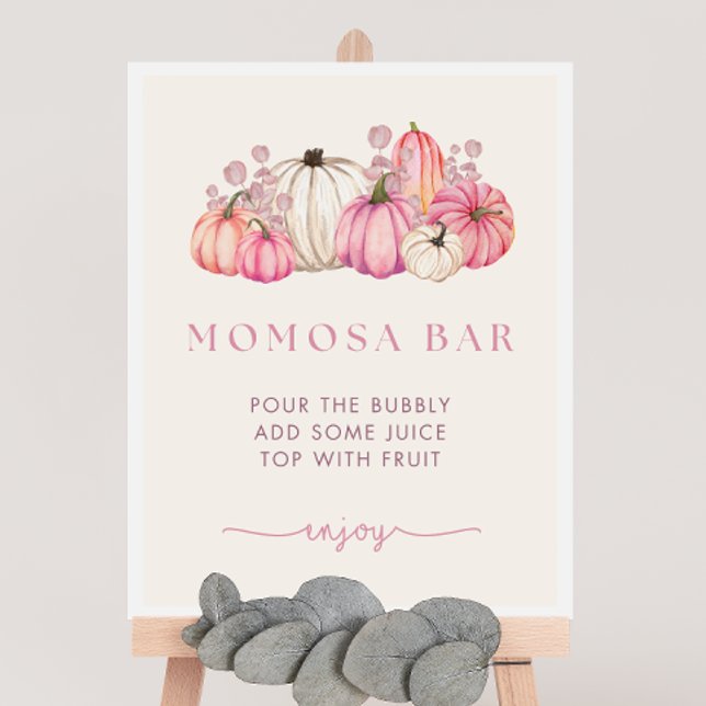 Pumpkin Baby Shower Momosa Pub-tecken Poster (Skapare uppladdad)