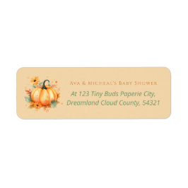 Pumpkin Baby Shower-Returadress Returadress Etikett