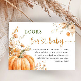 Pumpkin Baby Shower  Rosa Fall Bokar för Baby Tilläggskort