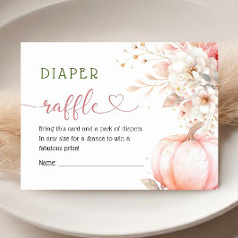 Pumpkin Baby Shower  Rosa Fall Diaper Raffle Tilläggskort