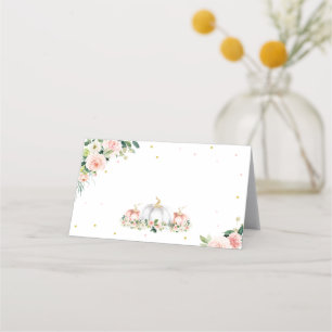 Pumpkin Baby Shower  Rosa och Guld Placeringskort