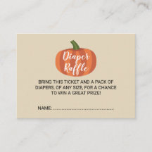 Pumpkin Baby Shower Rustic Diaper Raffle Biljett
